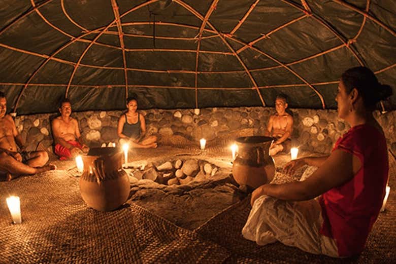 Disfrutando de la experiencia temazcal