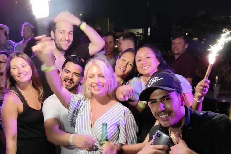Disfrutando del tour de fiesta por Tulum